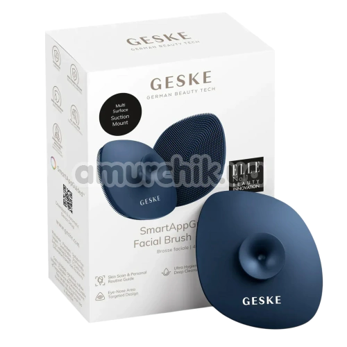 Щетка для лица Geske Facial Brush 4 in 1 Suction Mount, синяя