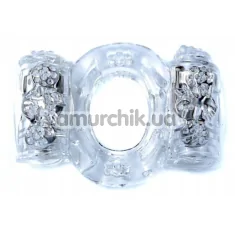 Виброкольцо для члена Boss Series Ring Double, прозрачное - Фото №1
