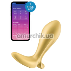 Анальная пробка с вибрацией Satisfyer Intensity Plug, золотая - Фото №1