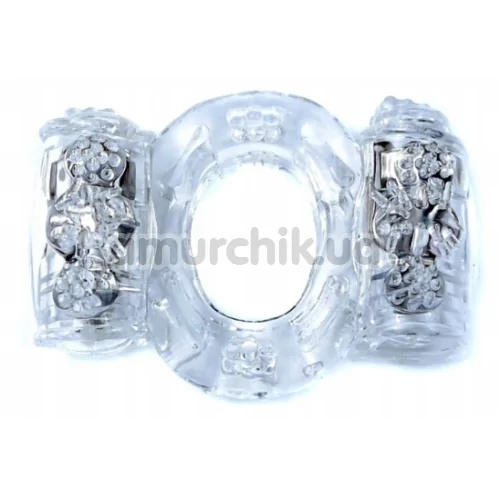 Виброкольцо для члена Boss Series Ring Double, прозрачное