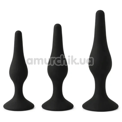 Анальна пробка Alume Silicone Slim Tip Anal Plug M, чорна