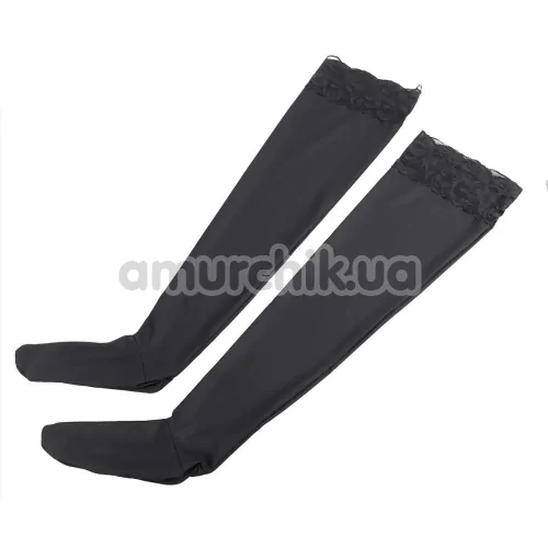 Панчохи Star Night PU Leather Thigh High Stockings, чорні