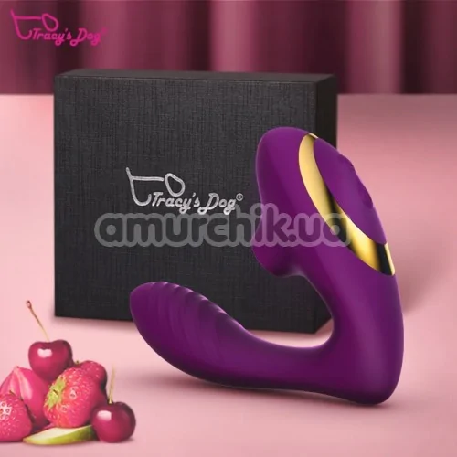 Вібратор з вакуумним стимулятором Tracy's Dog OG Sucking Vibrator, фіолетовий