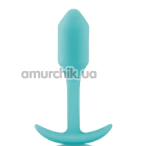 Анальная пробка со смещенным центром тяжести B-Vibe Snug Plug 1, бирюзовая - Фото №1