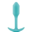 Анальная пробка со смещенным центром тяжести B-Vibe Snug Plug 1, бирюзовая - Фото №1