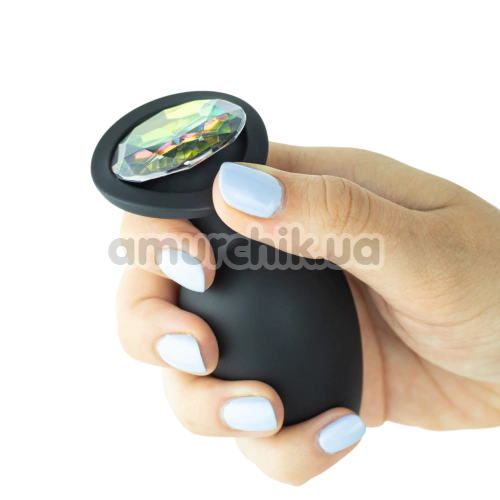 Анальна пробка зі змінним кристалом Crushious Camileo Large, чорна