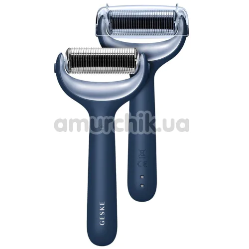 Массажер-роллер для лица и тела с микроиглами Geske MicroNeedle Face & Body Roller 8 in 1, синий