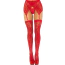 Комплект Leg Avenue Lace Thigh Highs & Garterbelt, красный: чулки + пояс - Фото №3