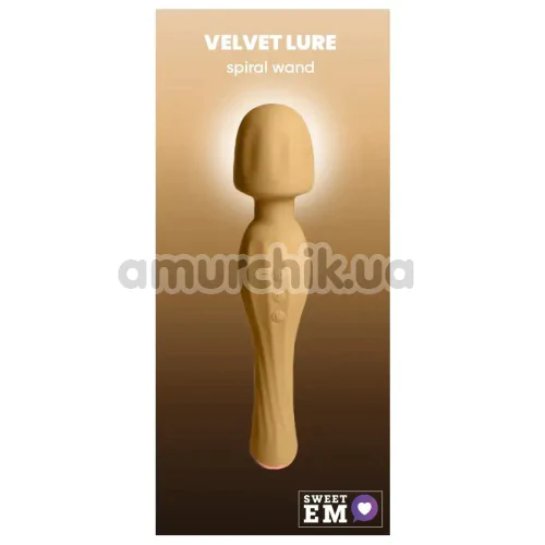 Універсальний вібромасажер Sweet Em Velvet Lure Vibe Spiral Wand, жовтий