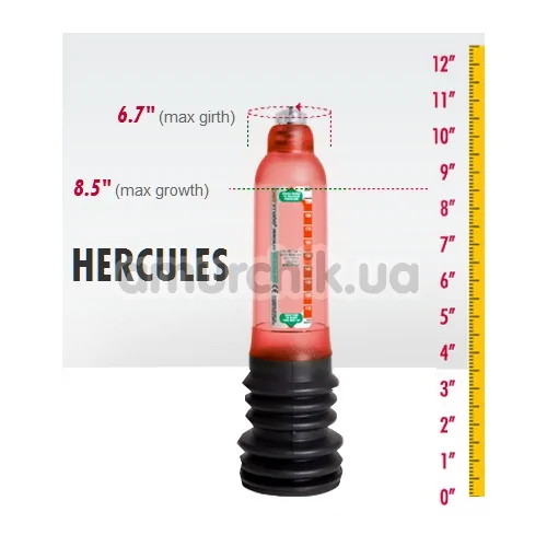 Гідронасос для збільшення пеніса Bathmate Hercules, червоний