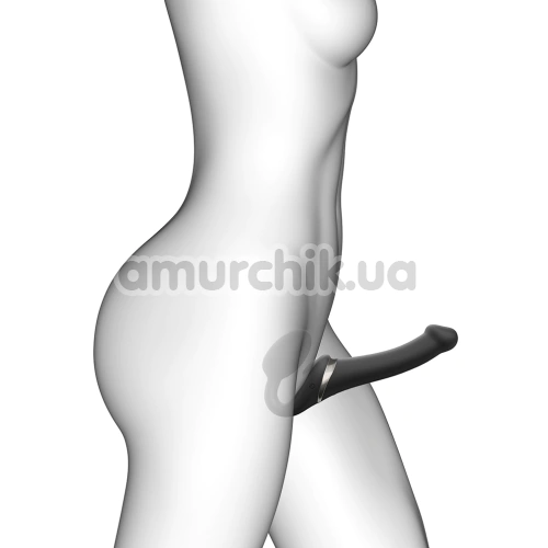 Безремневой страпон с вибрацией Strap-On-Me Multi Orgasm Bendable Strap-On L, черный