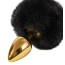 Анальна пробка з чорним хвостиком Alume Metal Plug With Tail S, золота - Фото №6