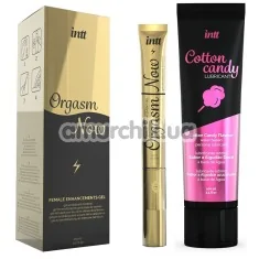 Набор из вибратора-геля Intt Orgasm Now и орального лубриканта Intt Cotton Candy, 15 мл и 100 мл - Фото №1