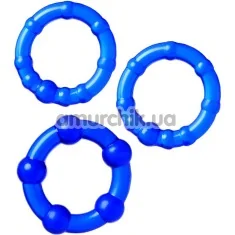 Набор из 3 эрекционных колец A-Toys 769004, синий - Фото №1