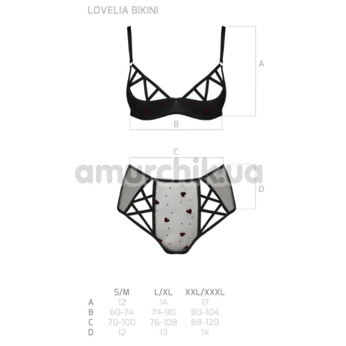 Комплект Passion Free Your Senses Lovelia Bikini, чорний: бюстгальтер + трусики