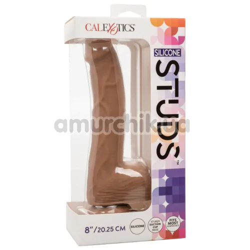 Фалоімітатор Silicone Studs 8, коричневий