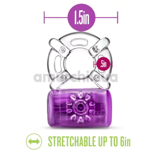 Віброкільце для члена Play With Me One Night Stand Vibrating C-Ring, фіолетове