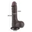 Фаллоимитатор Sliding-Skin Dual Layer Dong 7.5 с мошонкой, коричневый - Фото №5