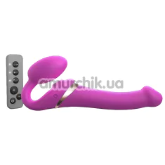 Безремневий страпон із вібрацією Strap-On-Me Multi Orgasm Bendable Strap-On M, рожевий - Фото №1