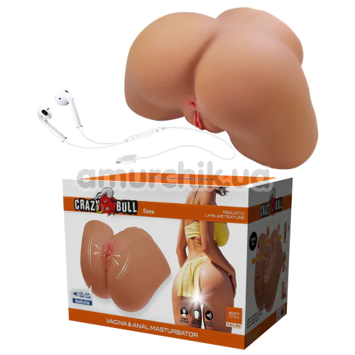 Искусственная вагина и анус с вибрацией Crazy Bull Ilana, телесная