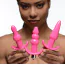 Набір анальних пробок з вібрацією Frisky Thrill Trio Anal Plug Set, рожевий - Фото №5