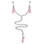 Затискачі для сосків і клітора LoveToy Bondage Fetish Nipple Clit Tassel Clamp With Chain, рожеві - Фото №1