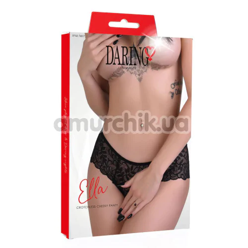 Трусики Daring Intimates Ella Crotchless Cheeky Panty, чорні