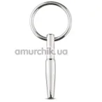 Уретральна вставка Unbendable Hollow Penis Plug SIN006, срібна - Фото №1