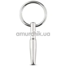 Уретральна вставка Unbendable Hollow Penis Plug SIN006, срібна - Фото №1