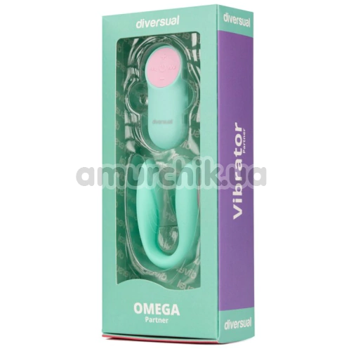 Вібратор Diversual Omega Partner, бірюзовий