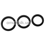 Набор из 3 эрекционных колец Ramrod Smooth Silicone Cockring Pack, черный - Фото №1