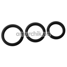 Набір з 3 ерекційних кілець Ramrod Smooth Silicone Cockring Pack, чорний - Фото №1