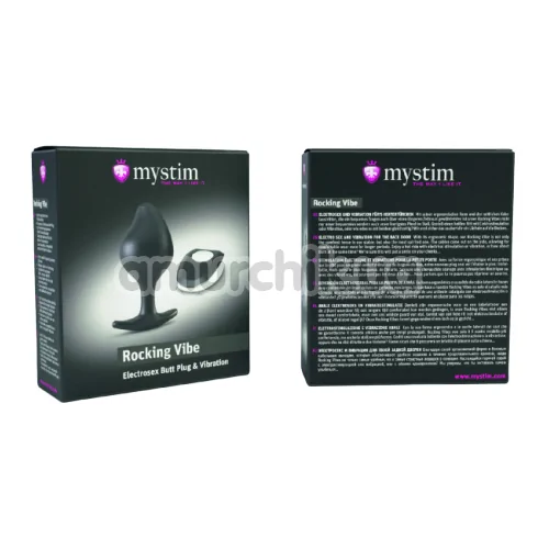 Анальная пробка для электростимуляции Mystim Rocking Vibe Electrosex Butt Plug & Vibration, чёрная