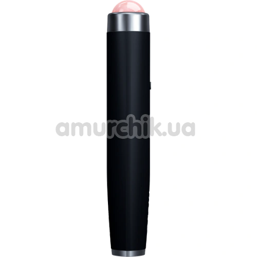 Ультразвуковая ручка-массажер для лица Geske Sonic Rose Quartz LED Depuffing Pen 8 in 1, черная