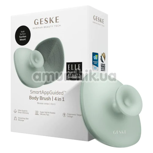 Щітка для тіла Geske Body Brush 4 in 1 Suction Mount, зелена