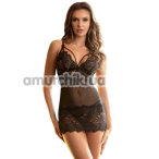 Комплект Star Night Sexy Floral Lace Babydoll, чорний: пеньюар + трусики-стрінги - Фото №1