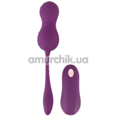 Вагінальні кульки з вібрацією і поштовхами Javida RC Love Balls With 2 Functions, фіолетові - Фото №1