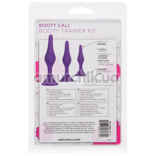 Набор анальных пробок Booty Call Booty Trainer Kit, фиолетовый