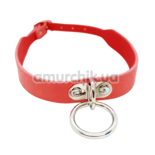 Нашийник DS Fetish Collar With Ring & Without Line, червоний