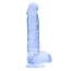 Фаллоимитатор Realrock Crystal Clear Dildo Realistic 6, голубой - Фото №1