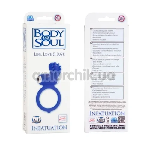 Виброкольцо Body&Soul Infatuation, синее