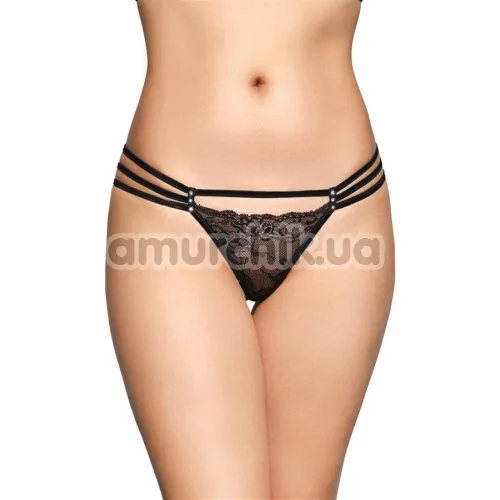 Трусики-стринги женские Tongs 2493, черные - Фото №1