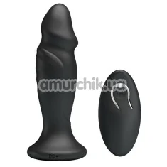 Анальна пробка з вібрацією MR Play Super Rower Powerful Vibrating Anal Plug з головкою, чорна - Фото №1