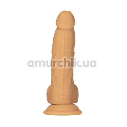 Вибратор с ротацией Addiction Naked Rotating & Vibrating Dong 8, светло-коричневый
