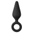 Анальна пробка Alume Silicone Teardrop Anal Plug With Ring L, чорна - Фото №1
