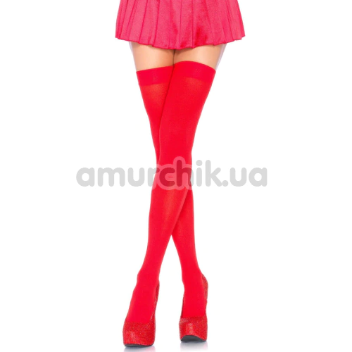 Панчохи Leg Avenue Opaque Nylon Thigh High Stockings, червоні