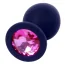Анальна пробка із рожевим кристалом Exclusivity Jewellery Silicon Plug M, чорна - Фото №1