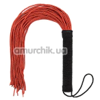Флоггер DS Fetish Rope Flogger, красно-чёрный - Фото №1