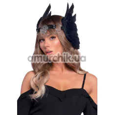 Пов'язка на голову з крилами Leg Avenue Feather Headband, чорна - Фото №1