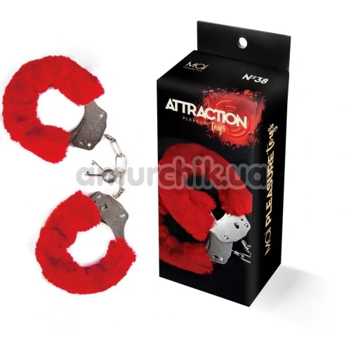 Наручники MAI No.38 Metal Furry HandCuffs, красные